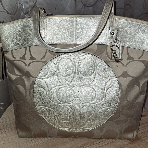 Coach Gold Handbag - Picture 1 of 3